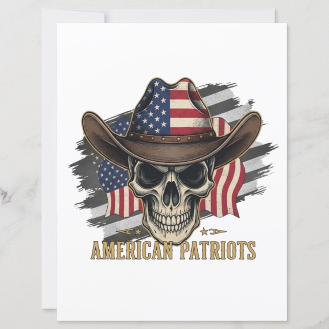 American Patriots Vintage Skull Flag (Frente)