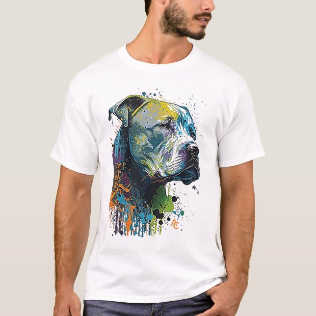 American Pitbull - Grafite Ink Splash T-Shirt (Frente)