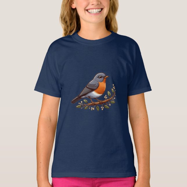 American Robin bird Kids Basic T-Shirt (Frente)