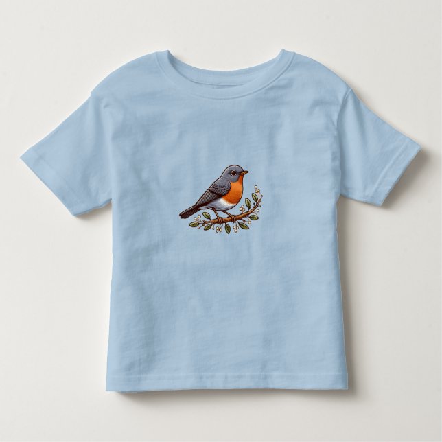 American Robin bird Toddler Fine Jersey T-Shirt (Frente)