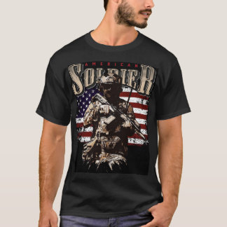 American Soldier PatrioticMilitary Graphic T-shirt