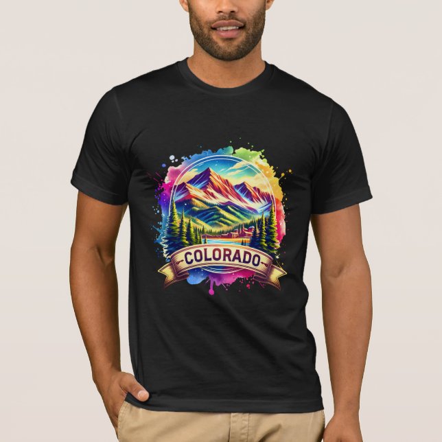 American State Map T-Shirts - Colorado USA map (Frente)