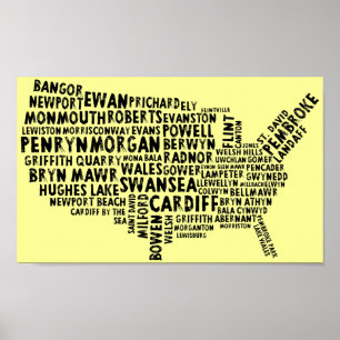 American Welsh Place Poster