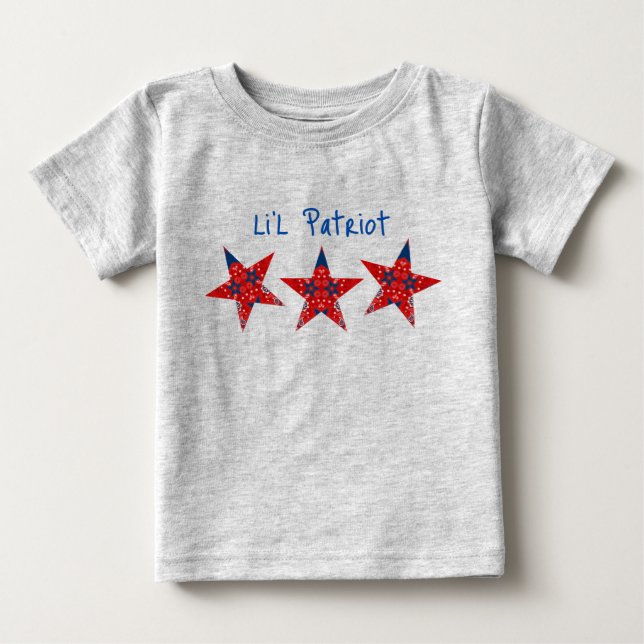 Americana Li'l Patriot Bandana Stars Baby T-shirt (Frente)