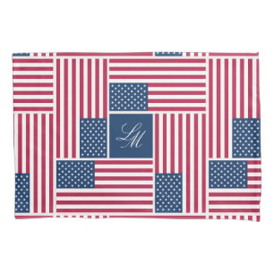 Americana Monograma Bandeira Americana Patriótica