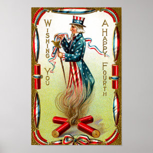 Americana Vintage de julho 4º Poster