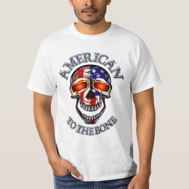 Americano 2 o t-shirt do osso (Frente)