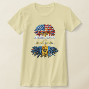 Americano crescido - Bajan Roots Womens T-Shirt