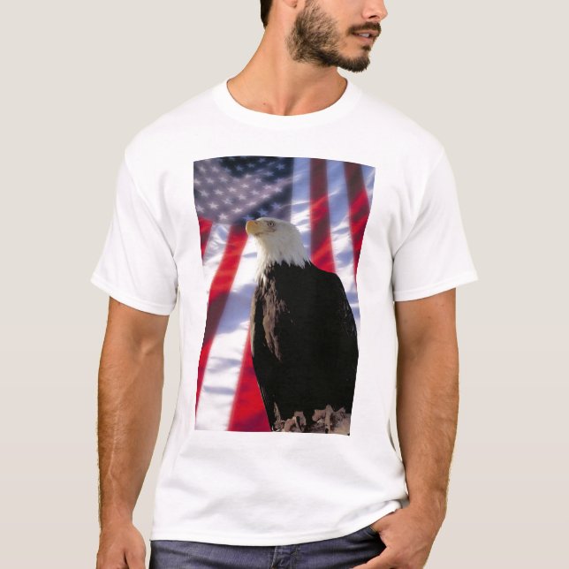 Americano Eagle & t-shirt da bandeira (Frente)
