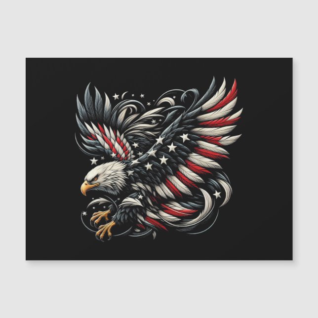 Americano Patriótico Com Águia E Bandeira Dos EUA (Frente)