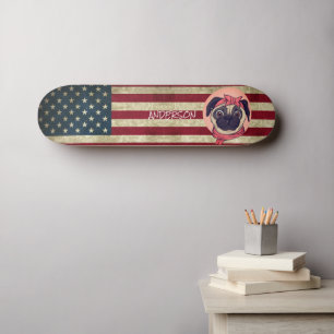 Americano Personalizado Eu adoro o skate Pugs