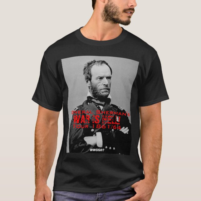 Americano Visita T-shirt do general Sherman (Frente)