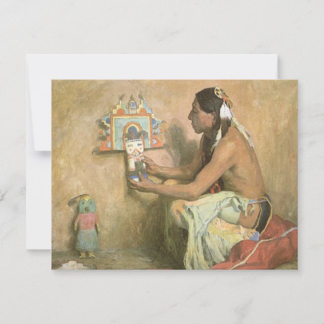 Americanos nativos Vintage, Hopi Katchina por Cous (Frente)