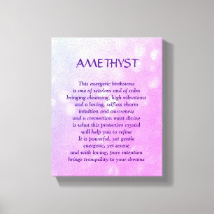 Amethyst - canvas de arte do poema do birthstone