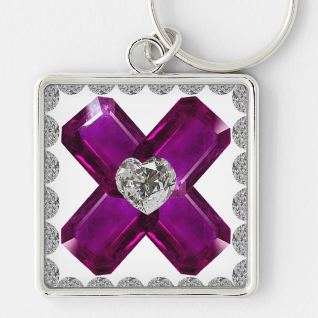 Ametist Diamond Art, Chaveiro roxo (Frente)