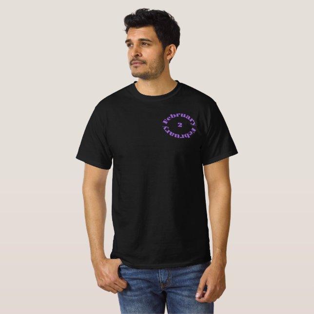 Ametyst Birthstone - T-Shirt de fevereiro (Frente Completa)