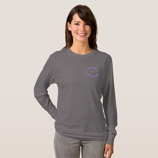Ametyst Birthstone - T-Shirt de fevereiro (Frente Completa)