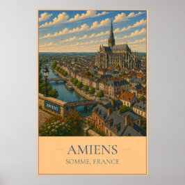 Amiens, France – Vintage Travel Poster