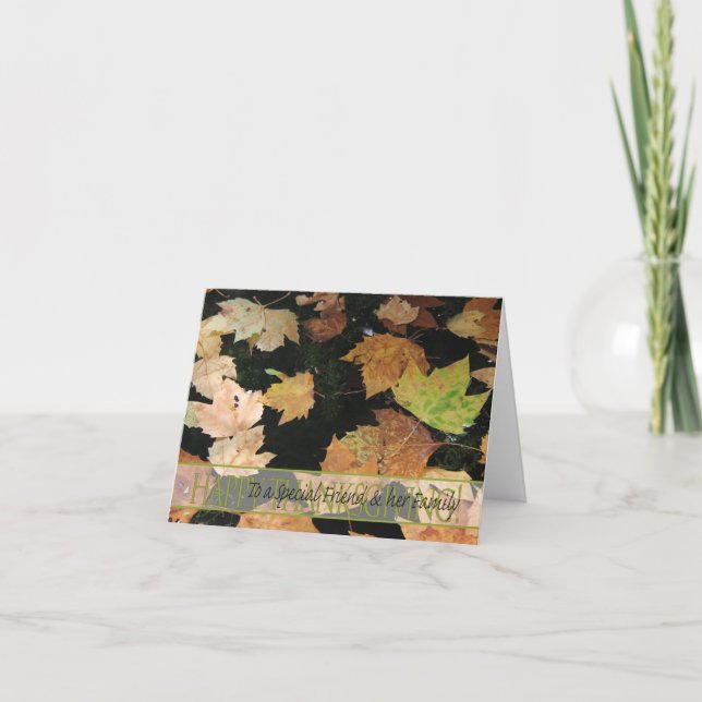 Amiga especial e seu Cartão de Ação de Graças da F (Frente)