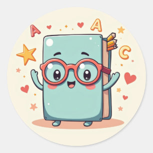 Amigo de Livro Nerdy – Adesivo de Livro Kawaii