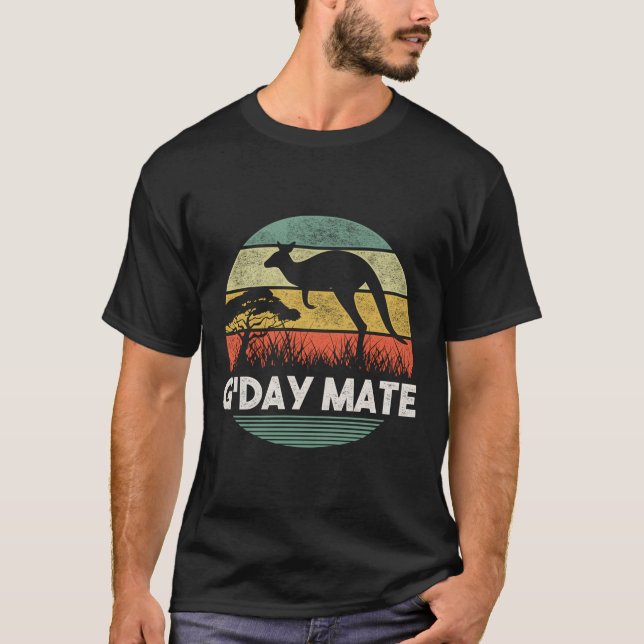 Amigo do G. Day Austrália Camisa Engraçada Kangaro (Frente)