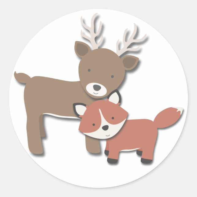 Amigos da Floresta {Deer & Fox} | Autocolantes (Frente)