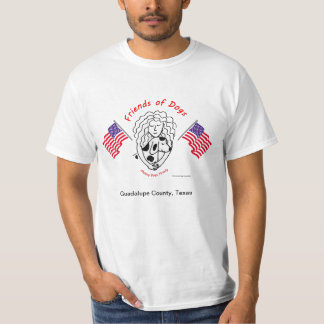 Amigos de Cães Dois Bandeiras Americanos T-Shirt