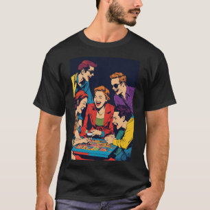 "Amigos de Cartoon brincando com T-Shirt de Cartol
