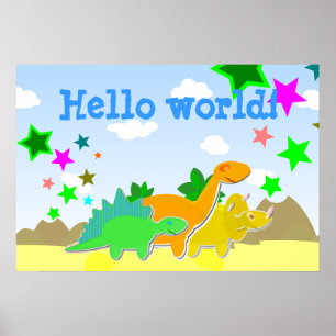 Amigos do Dinossauro Alô Poster do Mundo