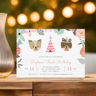 Amigos do Woodland   Convite de festas aniversário