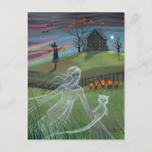 Amigos Fantasmas Cartão Postal de Halloween