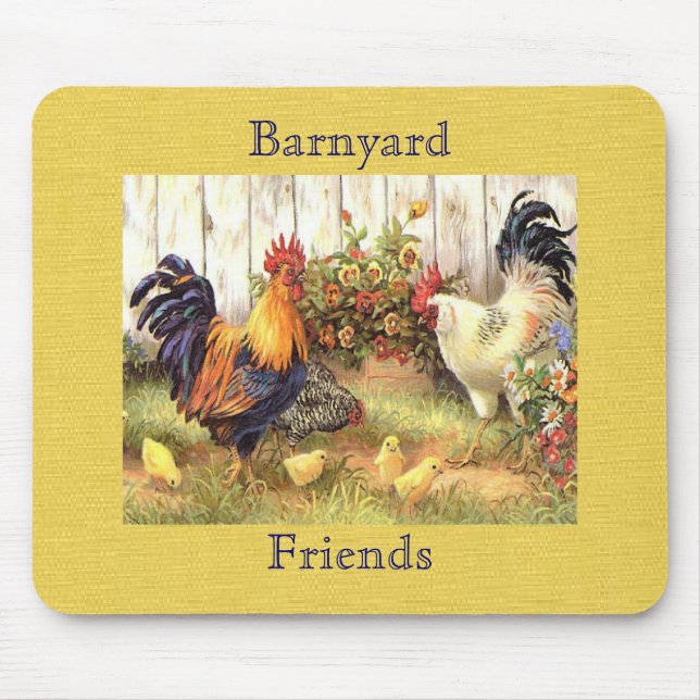 Amigos franceses Mousepad do Barnyard do país (Frente)