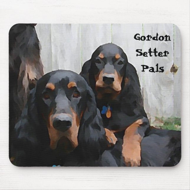 Amigos Gordon Setter Pintando em um Mousepad (Frente)