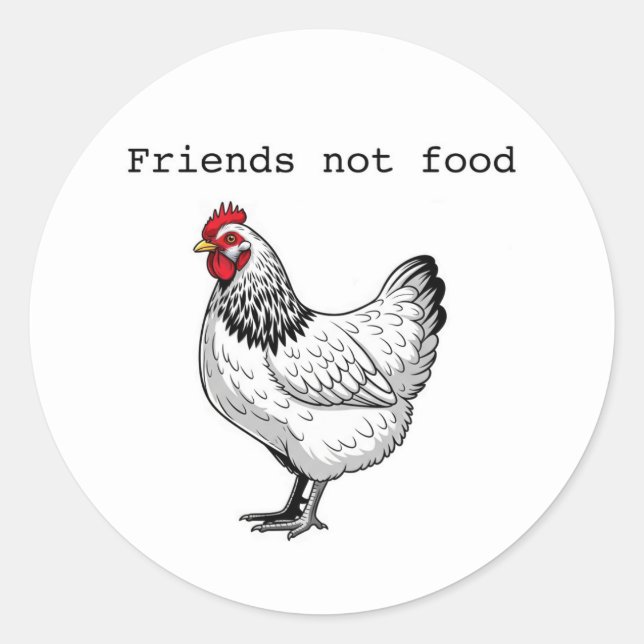Amigos não comida adesivo (Frente)
