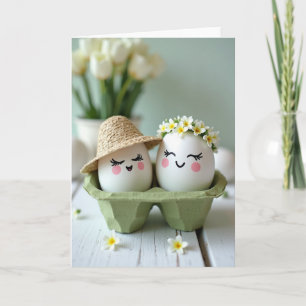 Amigos Ovos Felizes Cartão da Primavera