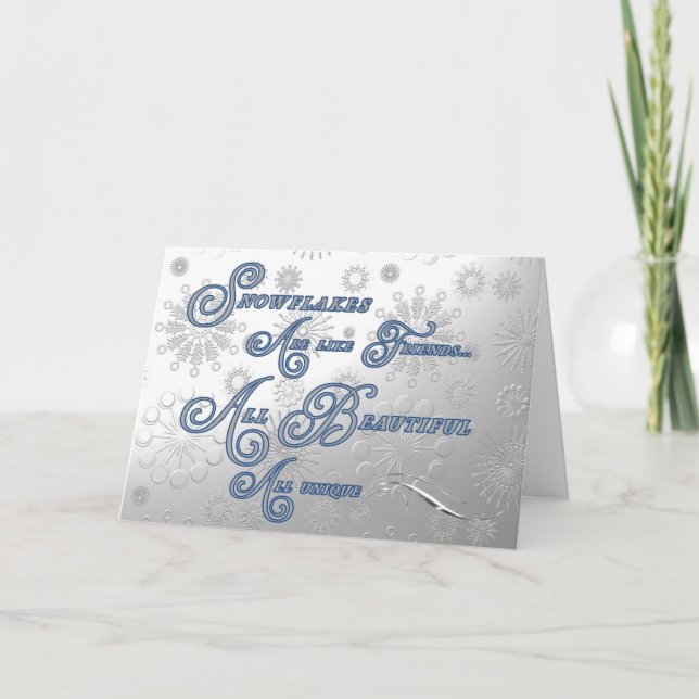 Amigos São Como Flocos De Neve Com Cartão De Feria (Frente)