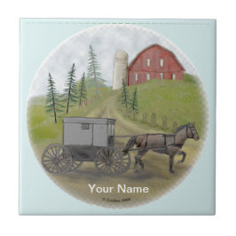 Amish Buggy Visitando azulejo