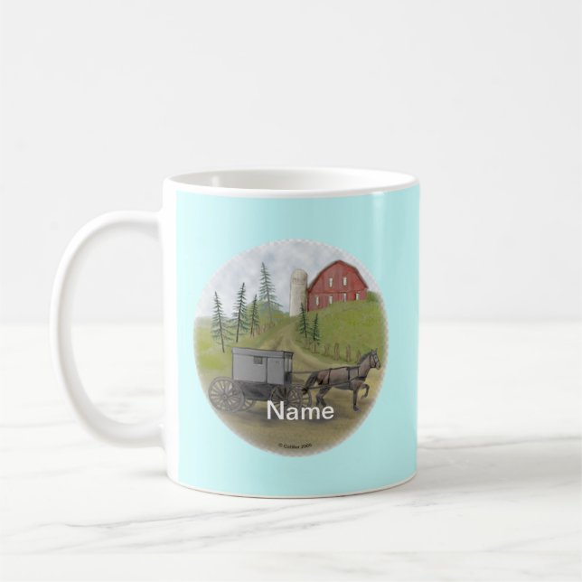 Amish Buggy Visitando caneca (Esquerda)