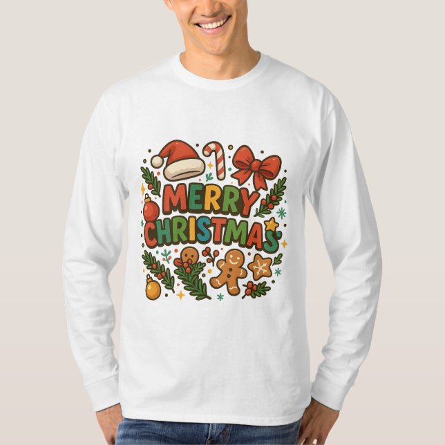 AMITA | Camiseta de festa de Natal feliz (Frente)