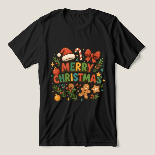 AMITA | Camiseta de festa de Natal feliz (Design frontal)