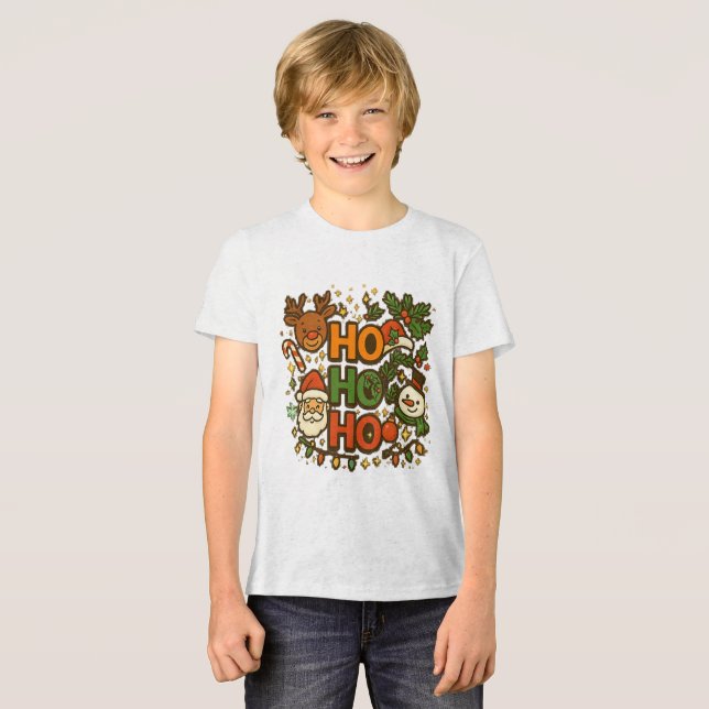 AMITA | HO HO HO Camiseta de Natal (Frente Completa)
