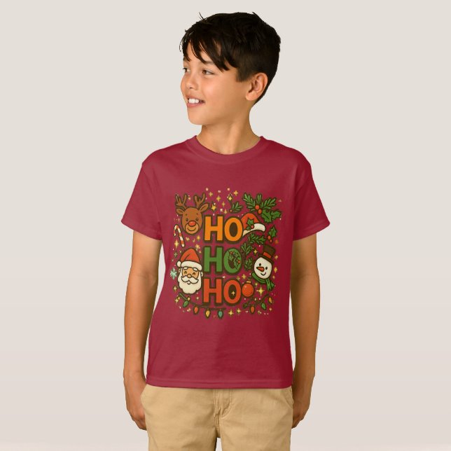 AMITA | HO HO HO Camiseta de Natal (Frente Completa)