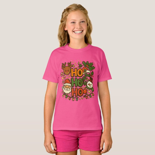 AMITA | HO HO HO Camiseta de Natal (Frente Completa)