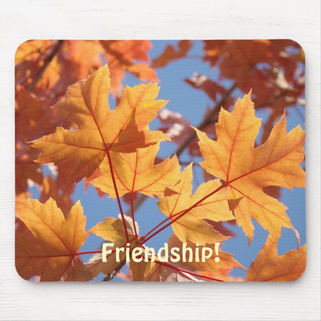 Amizade! presentes de mousepad Folhas de Outono (Frente)