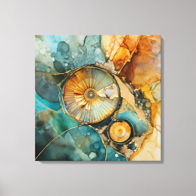 Ammonite Gem Fossil Canvas Art (Frente)