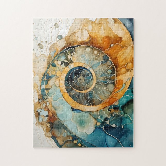 Ammonite Gem Fóssil Quebra-cabeça (Vertical)