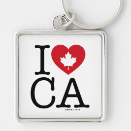 Amo CA | Eu amo o Canadá Chaveiro personalizado