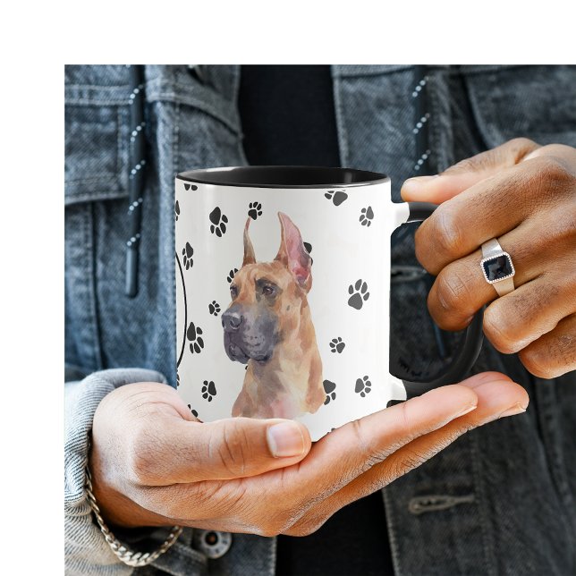 Amo Minha Grande Caneca Pawprint Mug (Criador carregado)