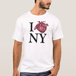 Amo NY com camiseta cardíaca anatomicamente corret