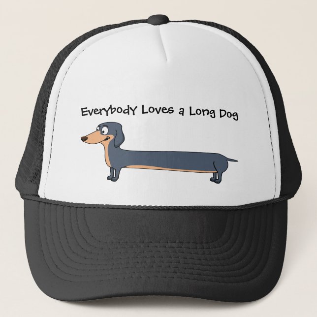 Amo o Long Dog - Boné de Caminhoneiro Dachshund (Frente)